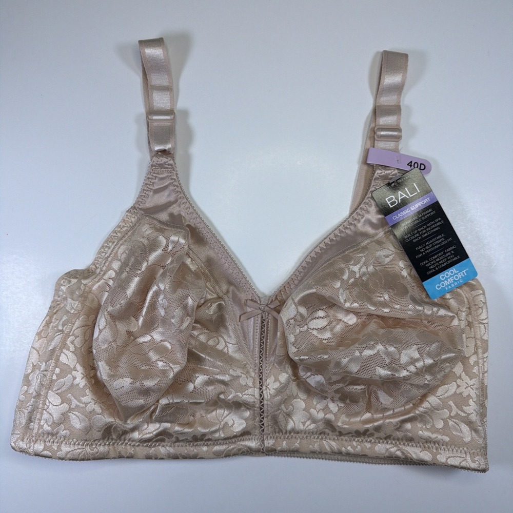 Bali Women's Double Support Spa Closure Wirefree Bra DF3372 Taupe 40D NEW